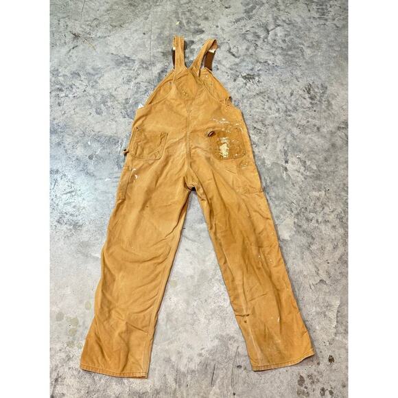 Carhartt Heavyweight Cotton Duck Bib Overalls for Men workwear Thrashed Grunge - Picture 4 of 6